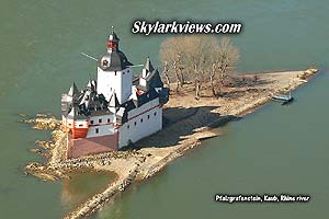 ship shape fortress on an island in the Rhine river